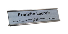 2" x 8" Traditional Metal Frame Desk Name Plate with Logo